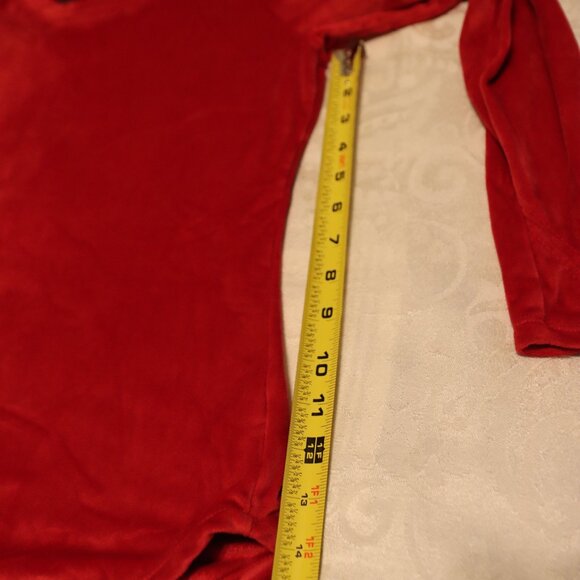 Climate Right By Cuddl Duds Long Sleeve Red Velour Size Large Cozy Casual - Picture 9 of 12